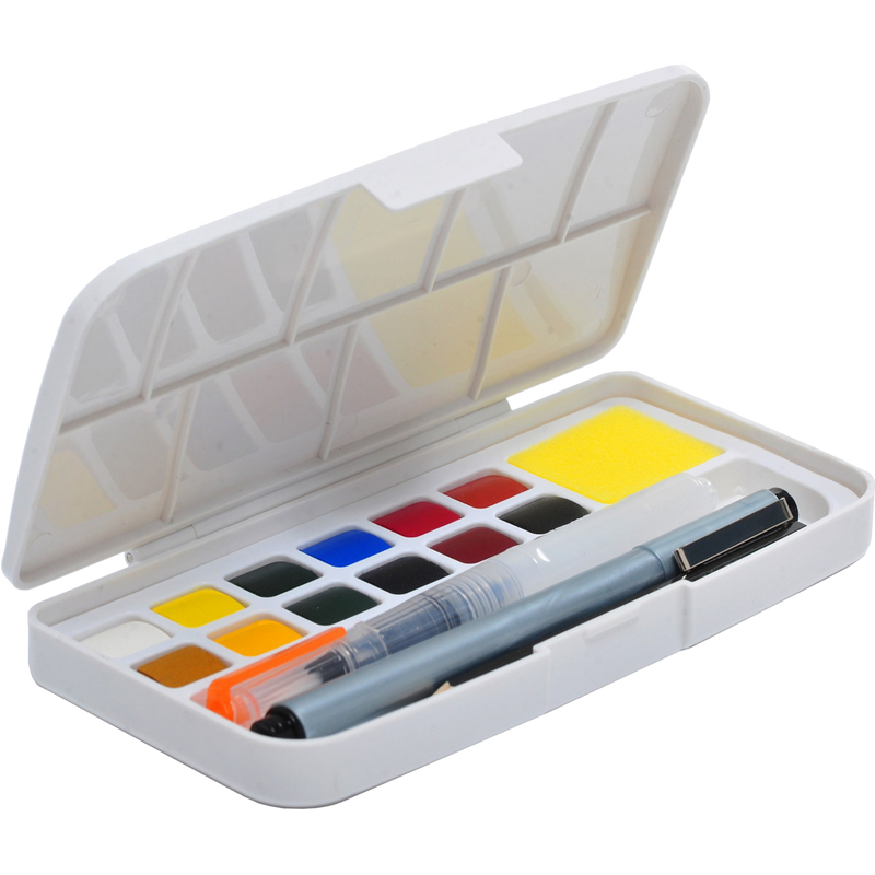 Backpack Watercolor Set, Outside Inside Backpack Watercolor Set pallet