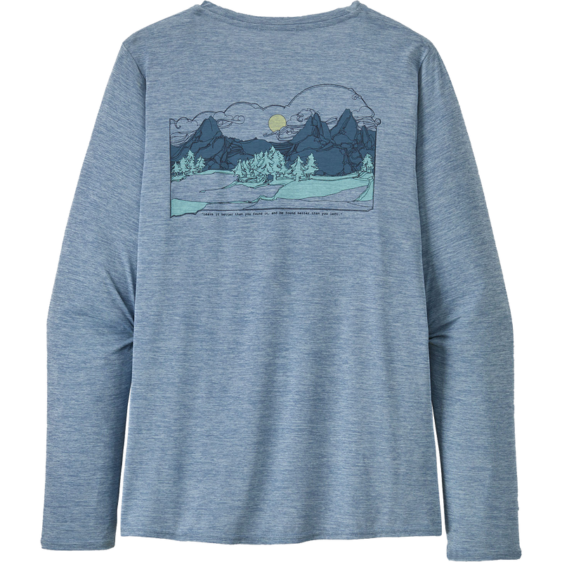 Women's Capilene Cool Daily Graphic Long Sleeve Tee, Patagonia Women's Capilene Cool Daily Graphic Long Sleeve Tee lost and found back