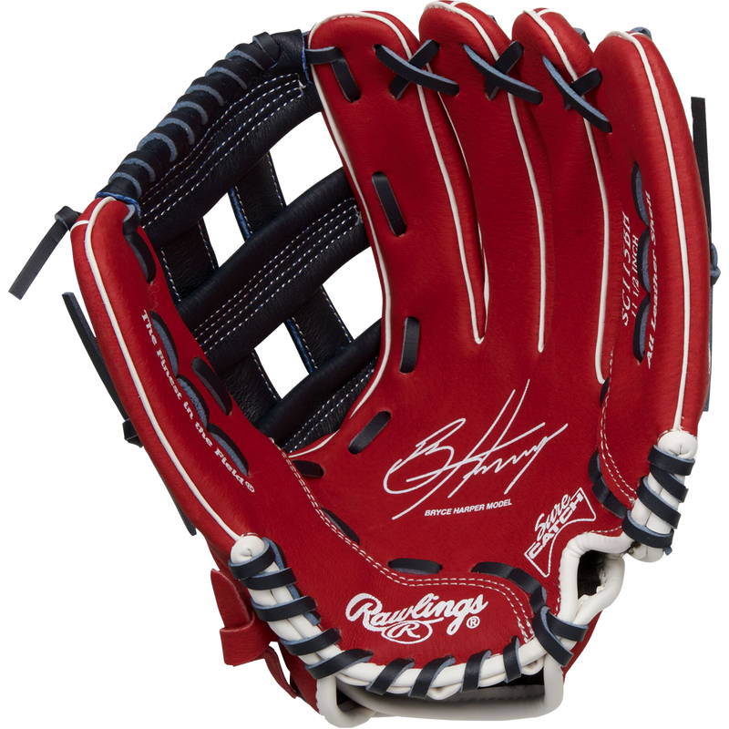 Youth Sure Catch Harper 11.5" H-Web Glove, Rawlings Youth Sure Catch 11.5" Bryce Harper Glove palm