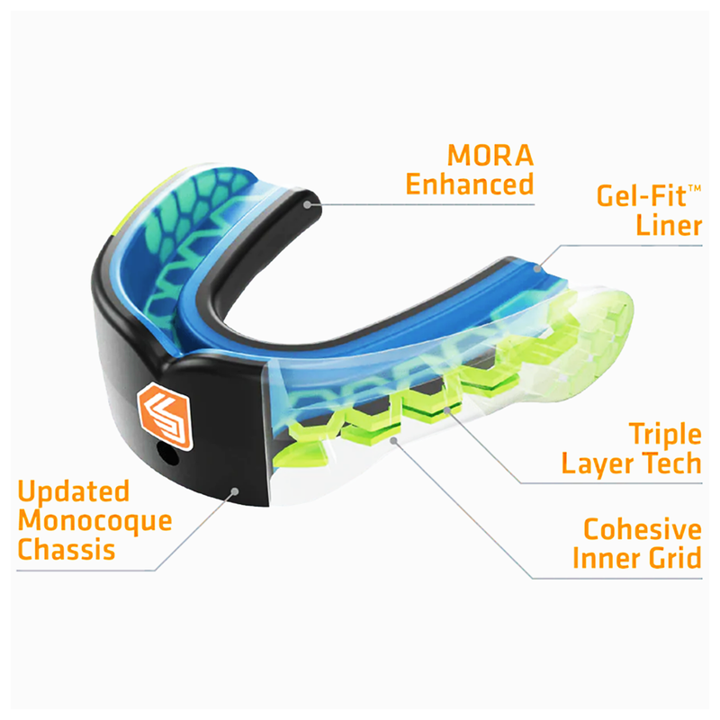 Youth Gel Max Power Print Mouthguard, Shock Doctor Youth Gel Max Power Print Mouthguard technology