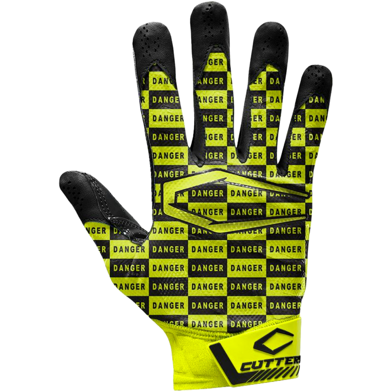 Rev Pro 4.0 Limited Edition Receiver Gloves, Cutters Rev Pro 4.0 Limited Edition Receiver Gloves Danger graphic