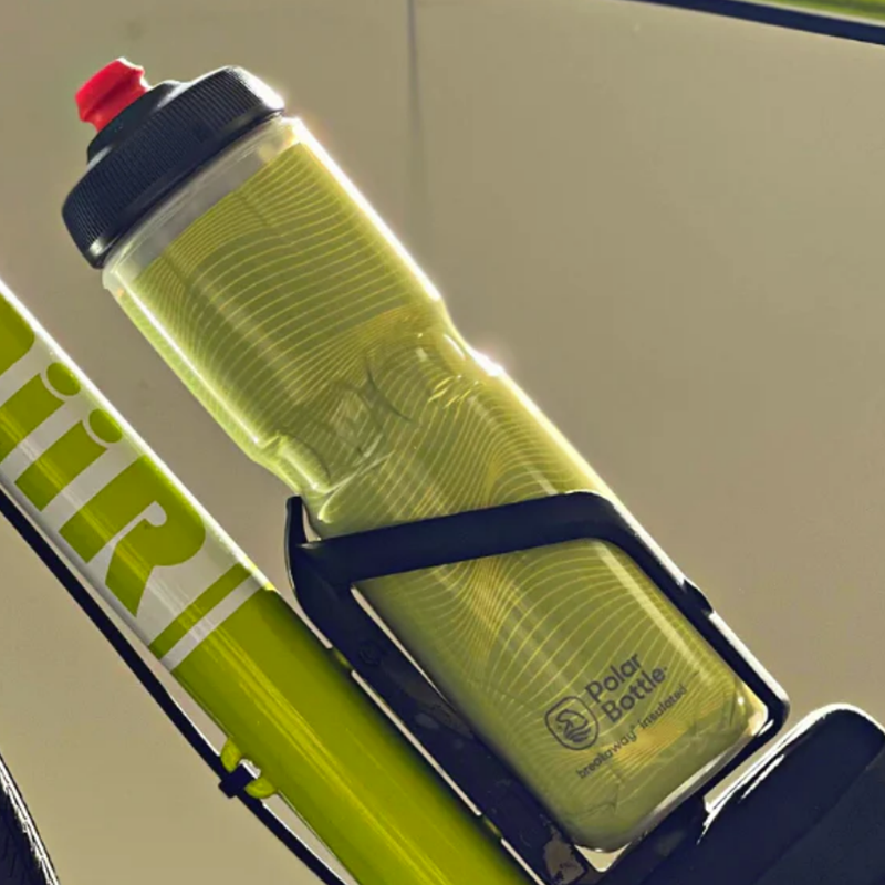 Breakaway Insulated 24 oz Jersey Knit Bottle, Polar Bottle Breakaway Insulated 24 oz Jersey Knit Bottle in bike cage