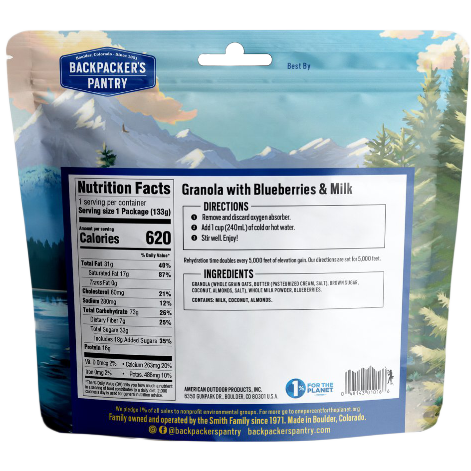 Granola with Blueberries, Almonds & Milk (1 Serving) alternate view