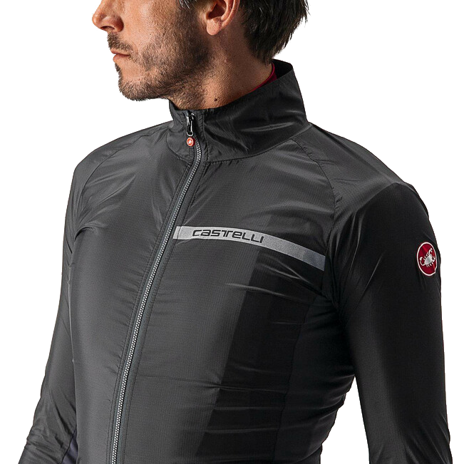 Men's Squadra Stretch Jacket, Castelli Men's Squadra Stretch Jacket 085-Light Black/Dark Grey