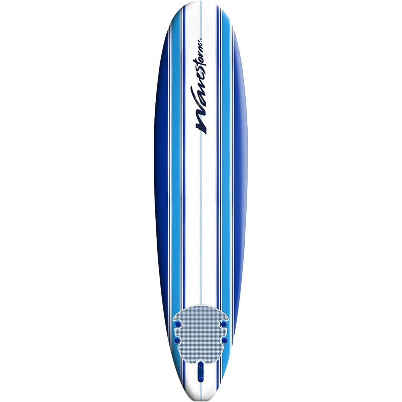 Wavestorm 8'0 Classic Surfboard with Leash, Wavestorm International Wavestorm 8ft Classic Surfboard w/ Leash Blue/White Blueline
