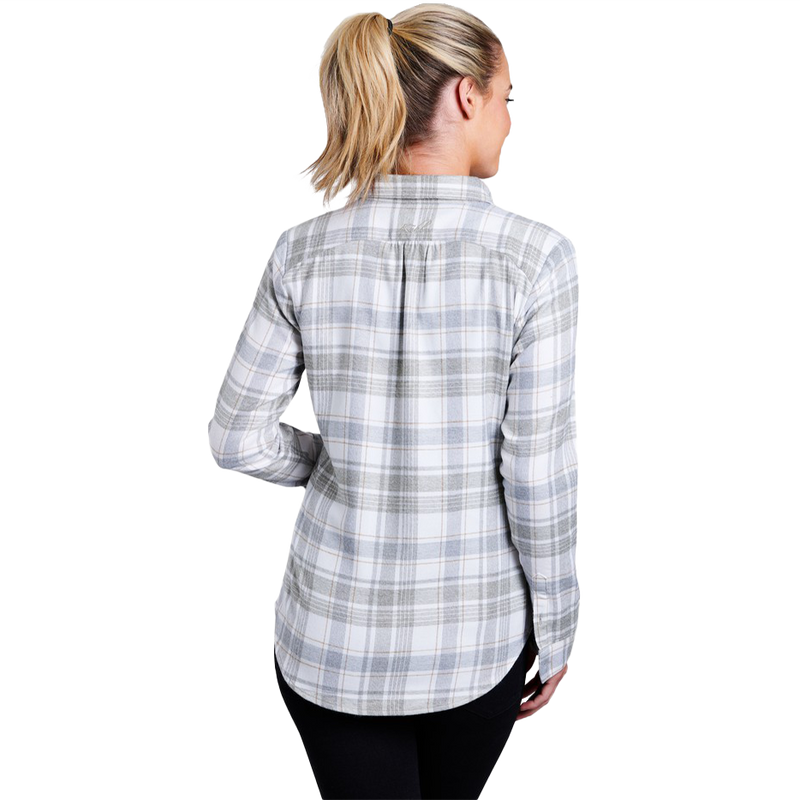 Women's Kamila Flannel Long Sleeve, Kuhl Women's Kamila Flannel LS Sage back