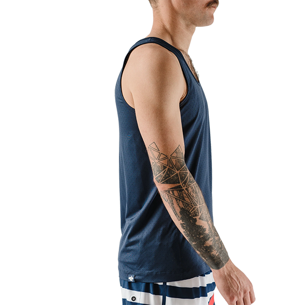 Men's Ice Perf Tank, Rabbit Men's Welcome to the Gun Show Tank 400-Dress Blue Alt View Side