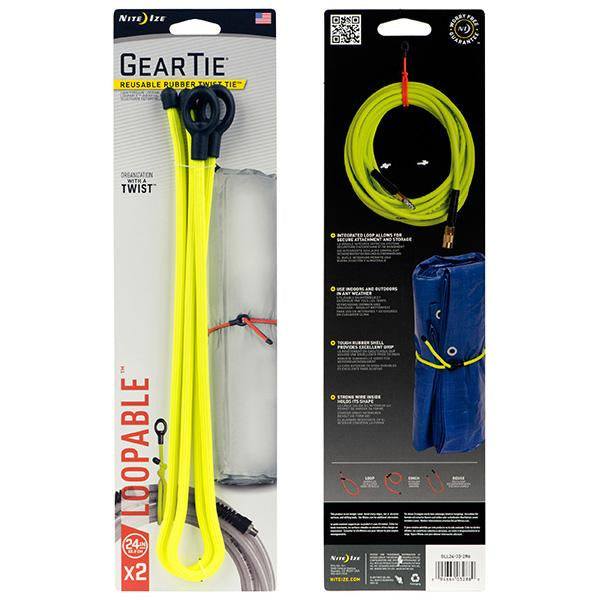 Gear Tie Loopable, Neon Yellow - 24
