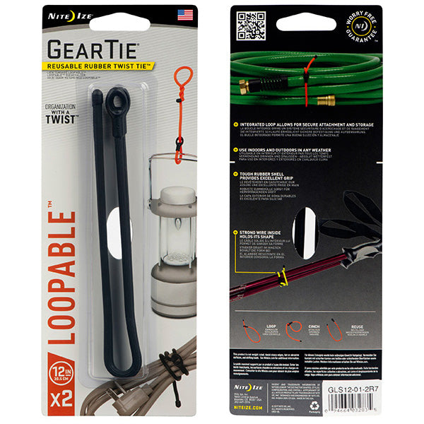 Gear Tie Loopable, Black - 12