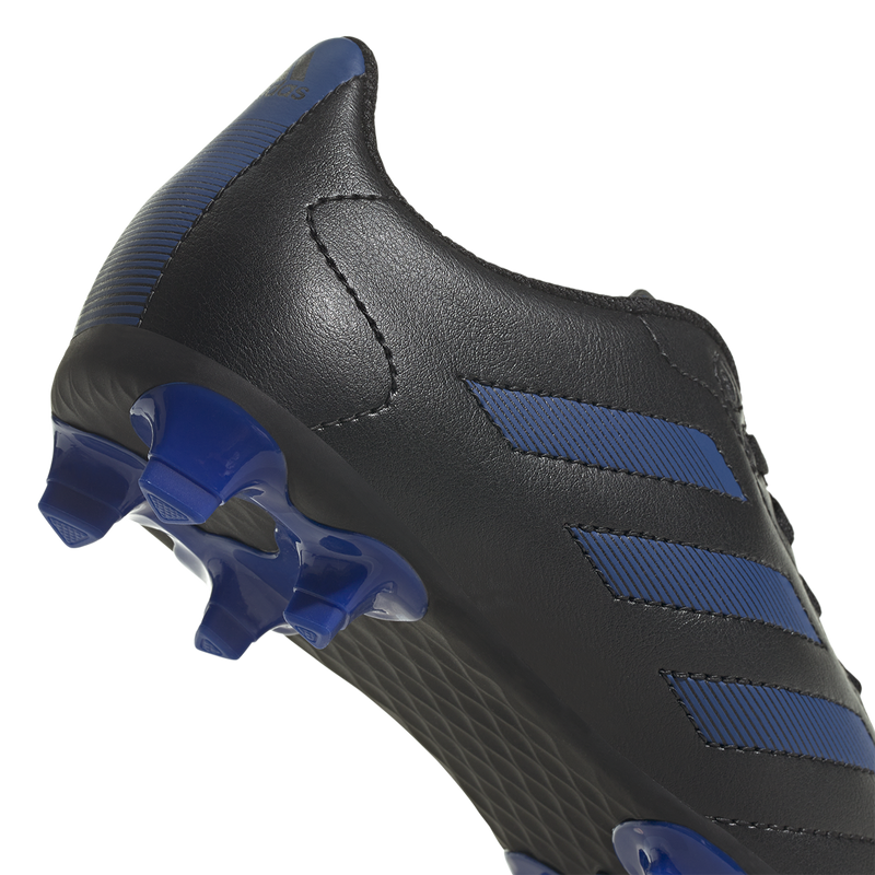 Youth Goletto VIII FG, Adidas Youth Goletto VIII FG Black/Blue Alt View Heel Cleat