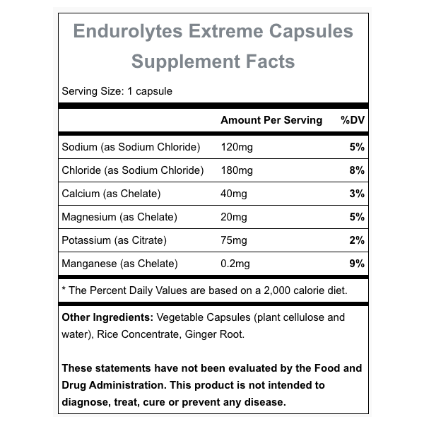 Endurolytes Extreme (120 Capsules), Hammer Nutrition Endurolytes Extreme (120 Capsules)