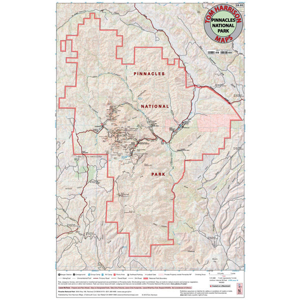 Pinnacles National Park, Tom Harrison Maps Pinnacles National Park