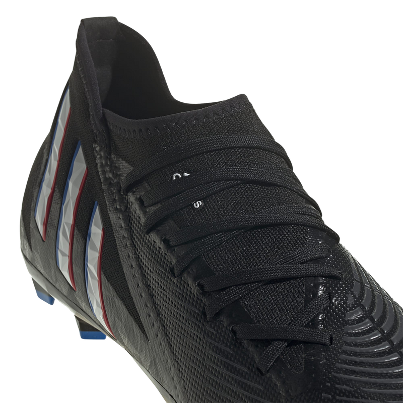 Predator Edge.3 FG, Adidas Men's Predator Edge.3 FG Black/White Alt View Laces