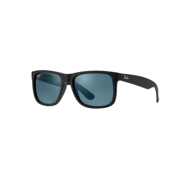 Justin - Black Rubber/Dark Blue Polarized, Ray Ban Justin - Black Rubber/Dark Blue Polarized
