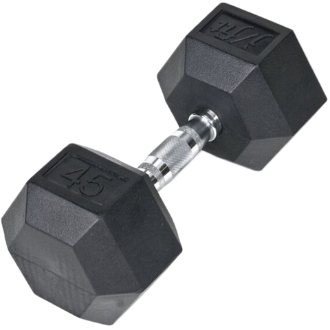 RubberHex Dumbell - 45 lb