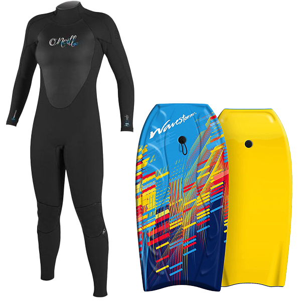 SB Rentals Women's Wetsuit & Bodyboard Package