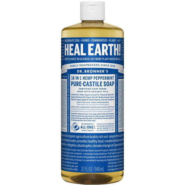 Pure-Castile Liquid Soap, Peppermint - 32 oz, Featured Image
